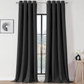 Joydeco Blackout Curtains 108 Inch Length 2 Panels Set, Thermal Insulated Long Curtains& Drapes 2 Burg, Room Darkening Grommet Drapes for Living Room Bedroom Window (Dark Grey, W52 x L108 Inch)