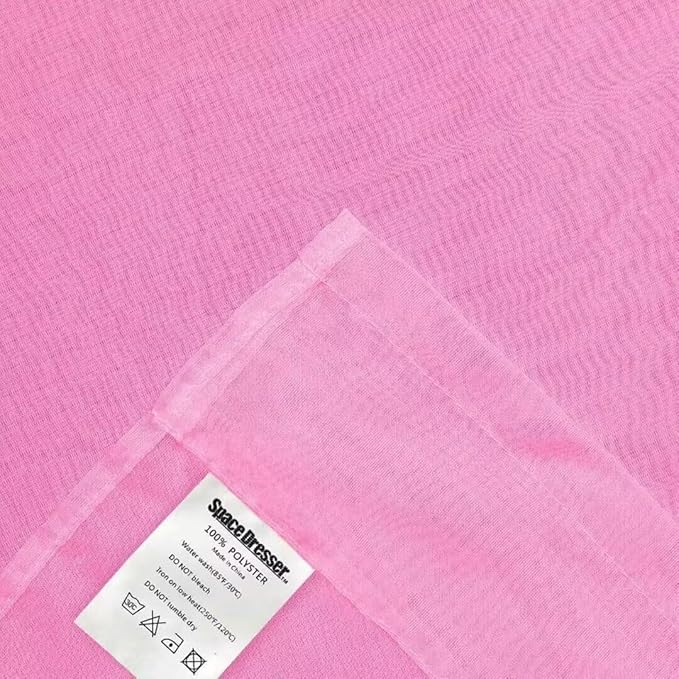 SpaceDresser Basic Rod Pocket Sheer Voile Window Curtain Panels Pink 1 Pair 2 Panels 60 Width 72 Inch Long for Kitchen Bedroom Children Living Room Yard（Pink, 60W x 72L）