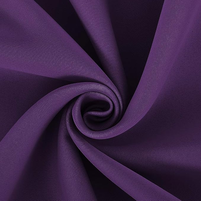 NICETOWN Bedroom Curtains Blackout Drapery Panels, 2 Panels, 70 x 108 inches, Royal Purple, Three Pass Microfiber Thermal Insulated Solid Ring Top Blackout Window Curtains/Drapes