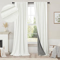 Extra Long Ivory Curtains for Living Room Blackout 108 Inch Sound Proof Wide Drapes for Large Window Noise Reducing Darkening Curtains for Bedroom Off White 52x108 Ceiling to Floor Length 2 Panel 9 ft