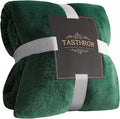 TASTHROW Large Flannel Fleece Throw Blanket, 50×70 Inch - Cozy Lightweight Thick Blanket - All Seasons Suitable for Women, Men and Kids (Dark Green)