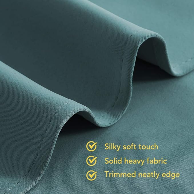 NICETOWN Window Curtain Panels, Thermal Insulated Solid Grommet Blackout Draperies/Drapes (Sea Teal, One Pair, 70 by 72-inch)