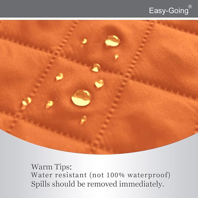 Easy-Going Recliner Chair Slipcover Reversible Sofa Cover Water Resistant Couch Cover Furniture Protector with Elastic Straps for Pets Dog (Recliner 22 inch, Orange/Black)