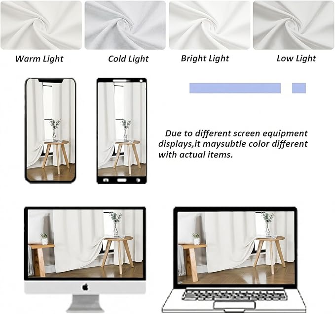 Simplebrand Ava Light Beige Light Filtering Curtains for Bedroom 72 Inch Length 2 Panels Set, Privacy Thermal Insulated Rod Pocket Door Window Curtains for Patio French Door Front Door, W40 x L72 Inch
