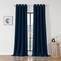 Joydeco Blackout Curtains 108 Inch Length 2 Panels Set, Thermal Insulated Long Curtains& Drapes 2 Burg, Room Darkening Grommet Drapes for Living Room Bedroom Window (Navy Blue, W52 x L108 Inch)