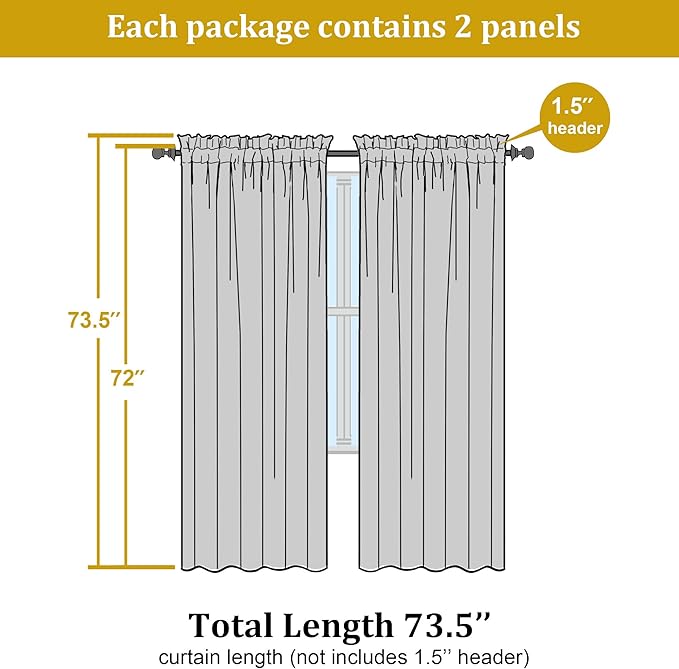 OWENIE Lime Sheer Curtains for Bedroom Living Room 72 Inches Long 2 Panels Set, Modern Light Filtering Sheer Curtain Rod Pocket Clear Drapes for Window Sliding Door, Lime, Each 42 x 72 Inch