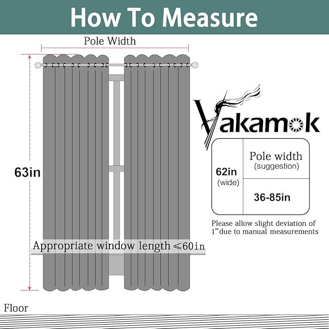 Yakamok Blackout Curtains Room Darkening Thermal Insulated Window Panels,Solid Grommet Top Drapes for Bedroom/Living Room(62Wx63L, Lilac, 2 Panels)