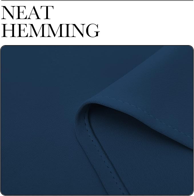 NICETOWN Thermal Insulated Moroccan Blue Blackout Curtains for Bedroom, Set of 2, 70 by 63 inches Long, Window Treatment Solid Grommet Room Darkening Drape Panels for Bedroom