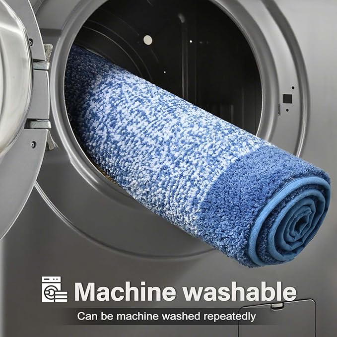 Bathroom Rugs 24x17 Non Slip Washable, Blue Bath Mat for Bathroom Floor Tub, Soft Absorbent Quick Dry Mats for Shower, Bathtub,Home Decor