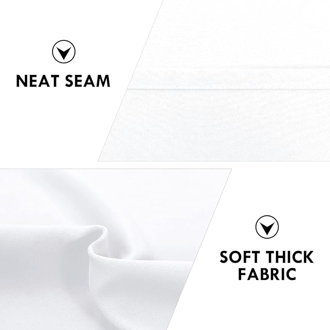 DWCN White Curtains for Living Room Thermal Insulated, 50% Light Blocking Curtains for Bedroom, Dining Room Window, W 70x L 63 Inch, Set of 2 Rod Pocket Curtain Panels