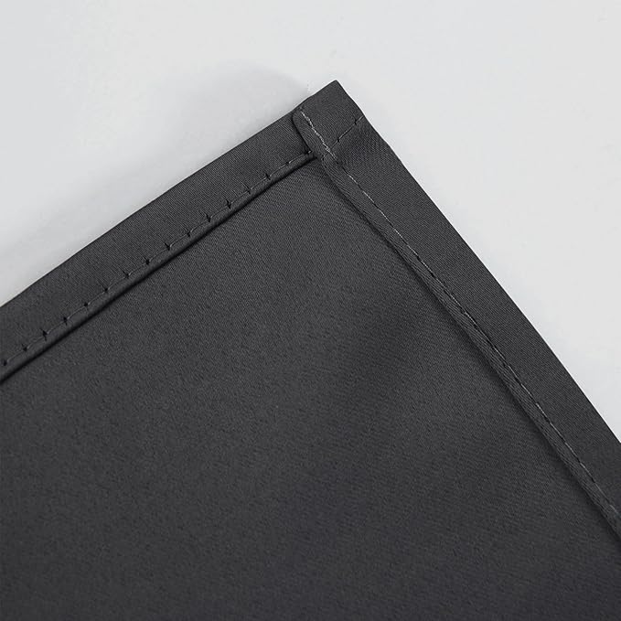 LEMOMO Dark Grey Blackout Curtains 66 x 63 Inch Length/Set of 2 Curtain Panels/Thermal Insulated Room Darkening Blackout Curtains for Bedroom