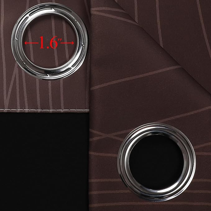 Estelar Textiler Brown and Greyish White Gradient Blackout Curtains for Bedroom, Thermal Insulated Ombre Blackout Drapes, Full Room Darkening Energy Saving Curtains for Living Room,52Wx84L,2 Panels