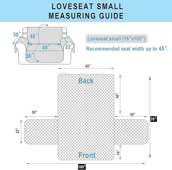 Reversible Loveseat Sofa Covers Couch Cover Furniture Protector(Loveseat Small,Camel/Beige)