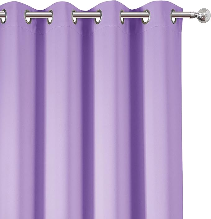 LEMOMO Lavender Blackout Curtains 52 x 63 Inch Length/Set of 2 Curtain Panels/Thermal Insulated Room Darkening Blackout Curtains for Bedroom