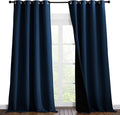 NICETOWN Total Shade Curtains and Draperies, Heavy-Duty Full Light Shading Drapes with Black Liner Backing for Villa/Hall/Dorm Window(Moroccan Blue, Package of 2, 55 inches Wide x 96 inches Long)