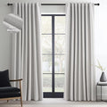 Topfinel Extra Long Total Blackout Grey Linen Curtains 108 Inches Long for Living Room Large Window with Hooks, Room Darkening Textured Cold Blocking Rustic Acoustic Heavy Track Curtains 2 Panels 9 FT