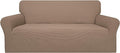 Easy-Going 100% Waterproof Couch Cover, Dual Waterproof Sofa Cover, Stretch Jacquard Sofa Slipcover, Leakproof Furniture Protector for Kids, Pets, Dog and Cat (Oversized Sofa, Camel)