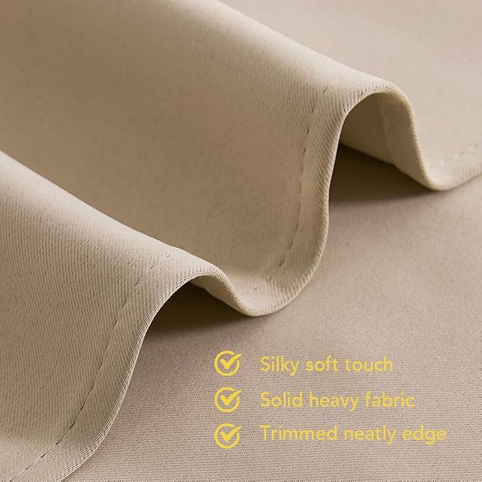 NICETOWN Room Darkening Draperies Window Curtain Panels, Thermal Insulated Grommet Room Darkening Curtains for Bedroom (Biscotti Beige, 2 Panels, W70 x L108 -inch)