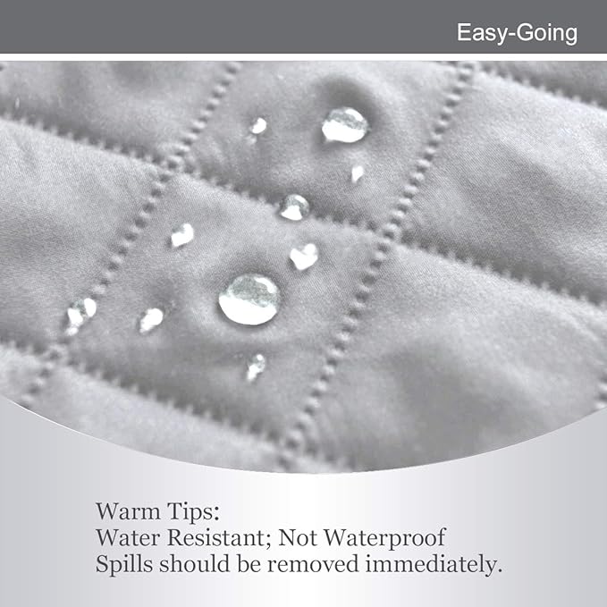 Easy-Going Reversible Oversized Couch Cover for 3 Cushion Couch Sofa Cover for Dogs Water Resistant Furniture Protector Cover with Foam Sticks for Pet (Oversized Sofa, Light Gray/Light Gray)