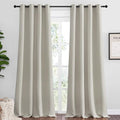 NICETOWN Natural Room Darkening Curtains 108" Long for Boho Farmhouse Home Decoration, 55" Wide, Set of 2, Window Treatment Total Privacy Drape Panels for Bedroom Living Room
