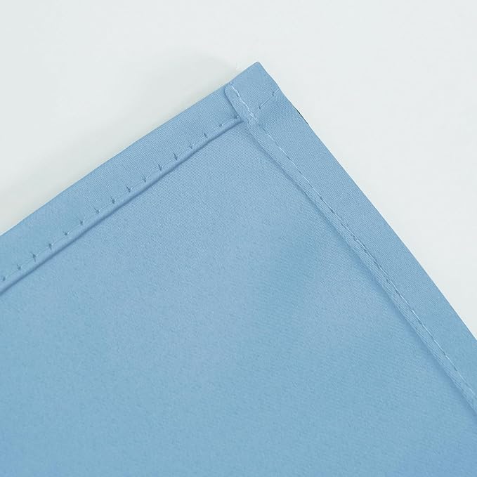 LEMOMO Blackout Curtains 66 x 72 Inch Long Sky Blue Curtains Set of 2 Panels Room Darkening Curtains for Bedroom and Living Room