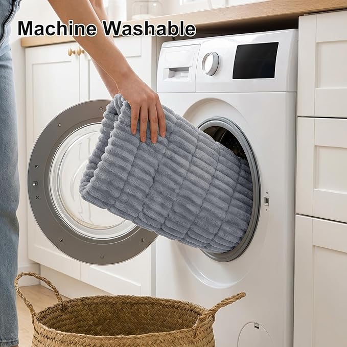 Smiry Couch Cover for Dogs Washable, Non Slip Fuzzy Pet Couch Covers for 3 Cushion Sofa Pet Friendly, Thick Soft Sofa Slipcovers Cushion Protector (Grey, 27.6" x 27.6")