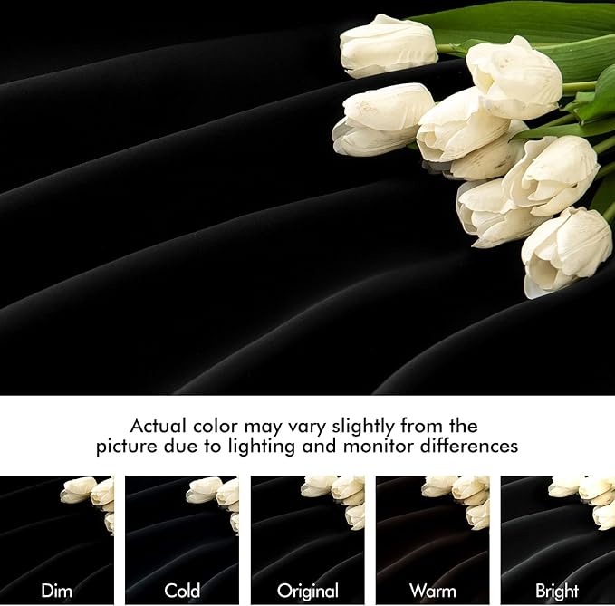 MIULEE Back Tab Blackout Curtains 105 Inch Long 2 Panels Set for Living Room Bedroom, Halloween Black Rod Pocket/Pinch Pleated Thermal Insulated Room Darkening Light Blocking Floor to Ceiling Drapes