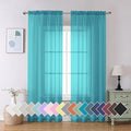 Aiyufeng Turquoise Sheer Curtains 84 Inches Long 2 Panels Set, Light Filtering Soft Airy Voile Rod Pocket Turquoise Sheer Window Drapes for Bedroom Living Room, Each 40Wx84L Inches