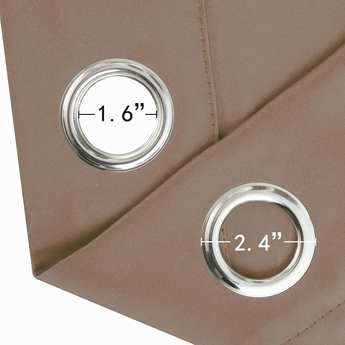 LEMOMO Blackout Curtains 66 x 72 Inch Long Cappuccino Curtains Set of 2 Panels Room Darkening Curtains for Bedroom and Living Room
