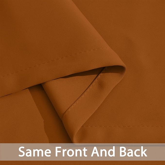 Yakamok Blackout Patio Curtains 100x84 Inches for Sliding Door Extral Wide Blackout Curtain Panels Thermal Insulated Room Divider - Grommet Top, 7' Tall by 8.3' Wide -Burnt Orange