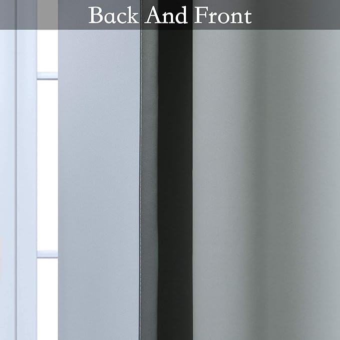 SimpleHome Ombre Room Darkening Curtains 45 inches Length for Bedroom,Grommet Gradient Light Blocking Grey Gradient Window Curtains for Living Room,2 Panels, 42x45 inches
