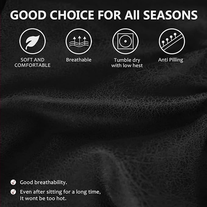 Leather Look Couch Cushion Covers Sofa Seat Slipcovers Sets Couches Furniture Protector for Sectional Armchair Loveseat Pets Kids Stretch Spandex Fabric (1 T-Cushion Sofa, Dark Grey)