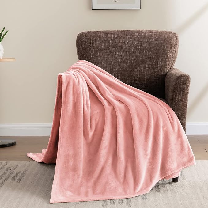 BEDELITE Fleece Blanket Twin Size Pink Throw Blankets for Couch & Bed, Luxury Plush Cozy Fuzzy Blanket 60x80 inches, Super Soft Warm Lightweight Throw Blanket for Travel Camping