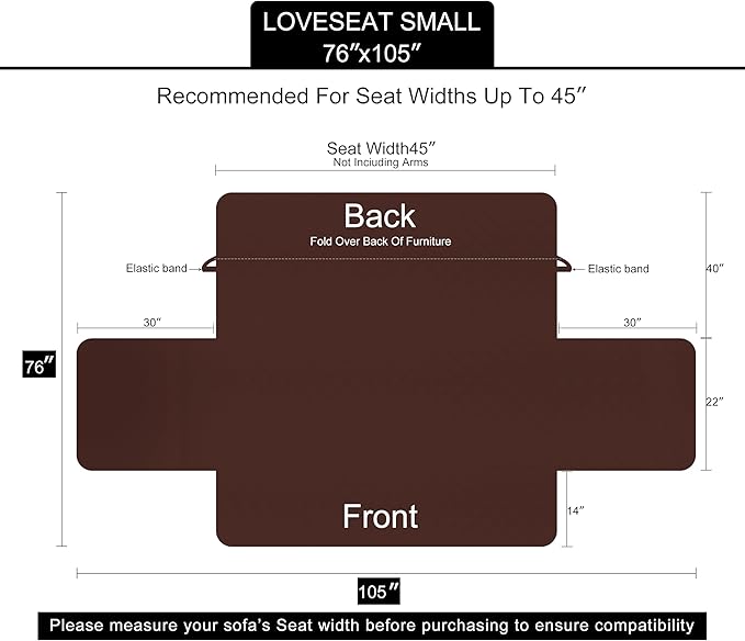 U-NICE HOME Loveseat Sofa Cover Reversible Couch Covers for 2 Cushion Couch for Dogs Furniture Protector Cover with Elastic Straps Water Resistant(Loveseat Small, Khaki/Light Grey)
