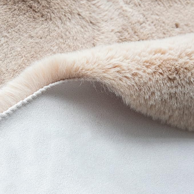 ORINOVA Camel Shaggy Washable Rug 2x10 Runner Rug for Living Room Plush Faux Rabbit Fluffy Fur Rugs for Hallway Nursery Rugs Home Décor