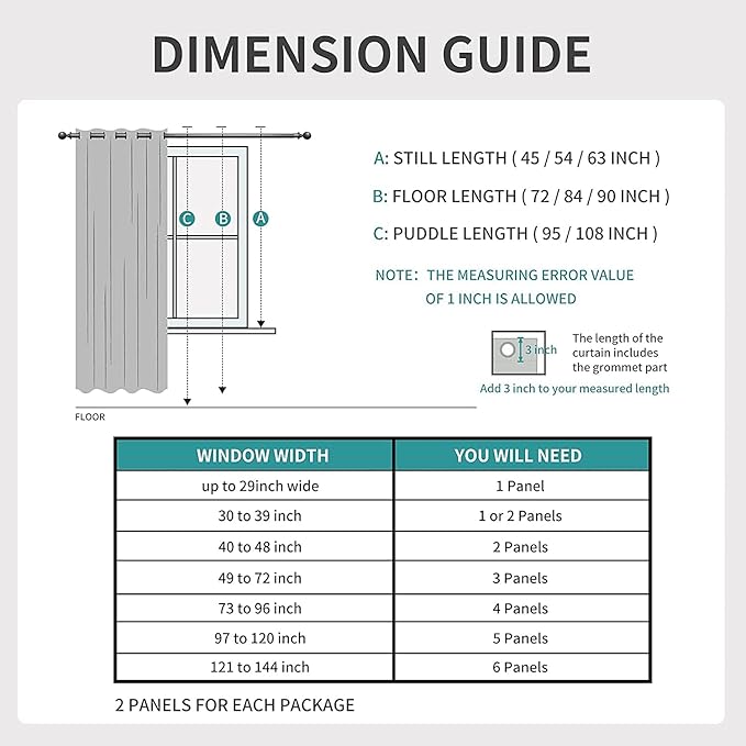 Joydeco Blackout Curtains 63 Inch Length 2 Panels Set, Thermal Insulated Long Curtains& Drapes 2 Burg, Room Darkening Grommet Drapes for Living Room Bedroom Window (W52 x L63 Inch, Khaki)