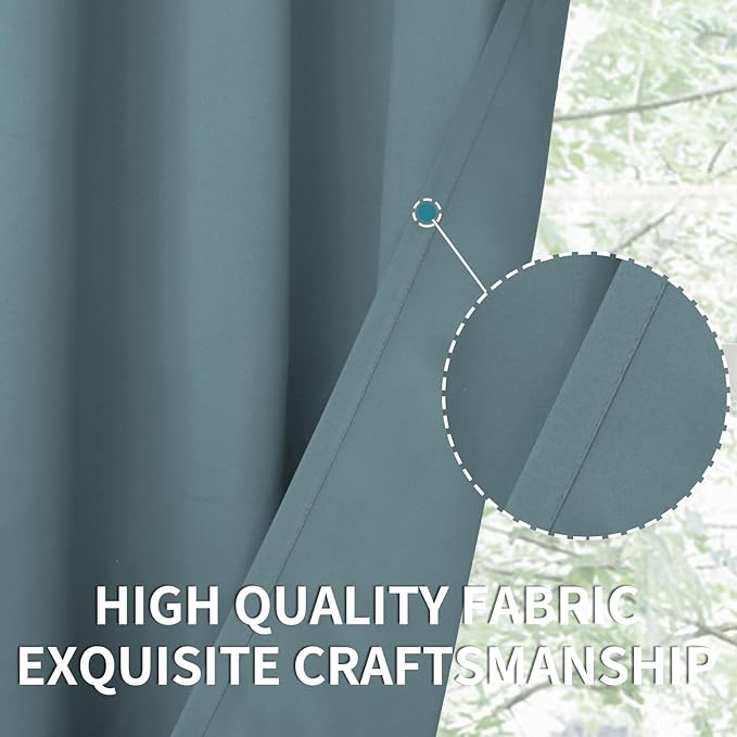 BGment Room Darkening Curtains 84 Inches Long - Grommet Thermal Insulated Drapes Window Treatment Curtains for Bedroom, 2 Panels, 42 x 84 Inch, Stone Blue
