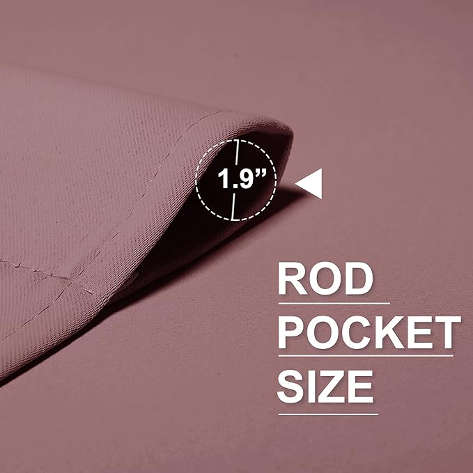 RYB HOME Kitchen Blackout Curtains Over Sink 36 inch Length, Rod Pocket Summer Light UV Blocking Energy Efficient, Cabinet Shelf Cupboard Coverings, Width 29 by Length 36, Dusty Rose, 2 Panels