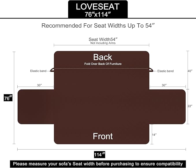 U-NICE HOME Loveseat Sofa Cover Reversible Couch Cover for Dogs with Elastic Straps Water Resistant Furniture Protector for Pets for 2 Cushion Couch (Loveseat, Sand/Beige)