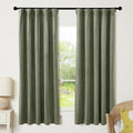 RYB HOME Sage Green Velvet Curtains 63 inches Length with Hook Tape, Thermal Insulated Privacy Protect Decorative Drapes for Bathroom Window, W 42 x L 63 inches, 2 Panels Set