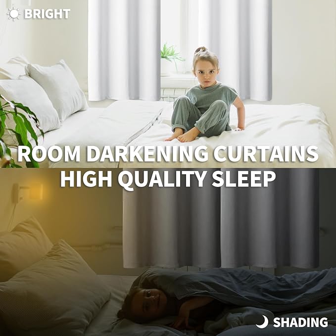 BGment Blackout Curtains - Grommet Thermal Insulated Room Darkening Bedroom and Living Room Curtains, Set of 2 Panels (52 x 108 Inch, Pure White)
