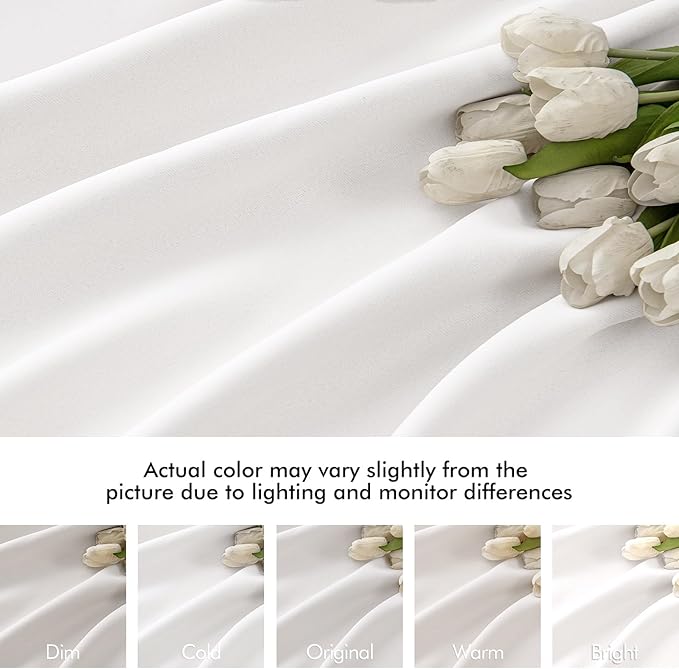 MIULEE Pure White Back Tab Light Blocking Curtains 63 Inch Length 2 Panels Set for Living Room Bedroom Privacy, Rod Pocket/Pinch Pleat Thermal Insulated Room Darkening Pleated Blackout Drapes