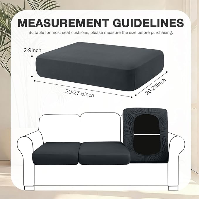 hyha 14Pcs Patio Cushion Covers, Stretch Outdoor Couch Cushion Covers, Washable Outdoor Chair/Sofa Slipcovers for Patio Furniture Cushions Protector with Elastic Bottom(Dark Gray,Cover Only)