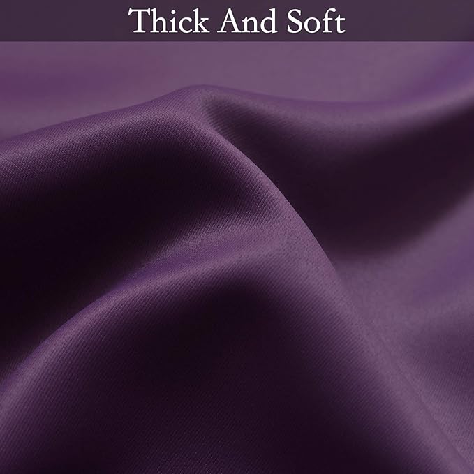 SimpleHome Ombre Room Darkening Curtains for Bedroom, Gradient Purple to Grey White Light Blocking Thermal Insulated Grommet Window Curtains/Drapes for Living Room,2 Panels, 62x63 inches Length