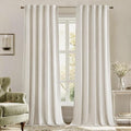 MIULEE Velvet Curtains 90 inches - Luxury Curtains for Bedroom Living Room Thermal Insulated Super Soft Room Darkening Window Drapes Rod Pocket & Back Tab, Ivory, W52 x L90 inches, 2 Panels