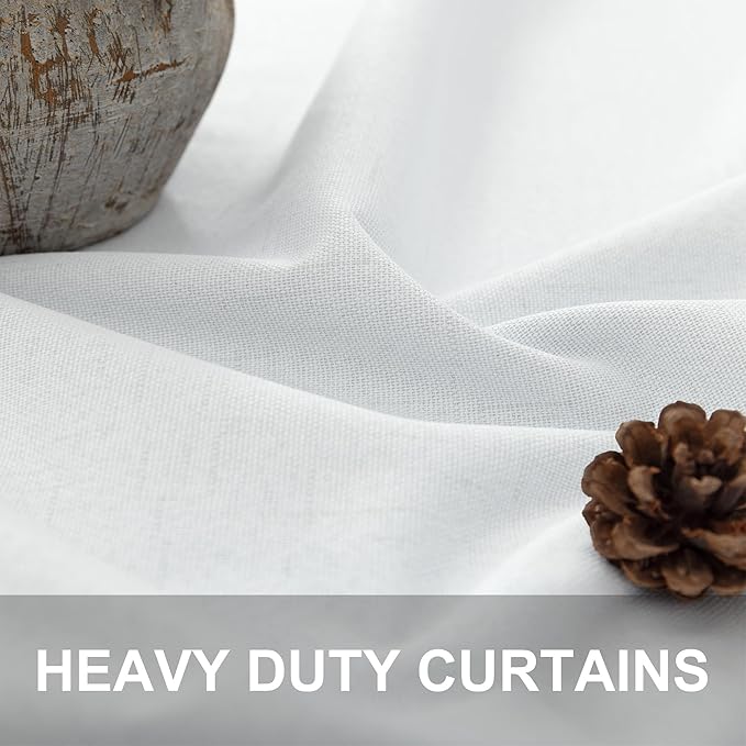 Complete Blackout Curtains White 80 Inches Long Kitchen Curtain Custom Drape for Cabin Door 2 Panels Sound Proof Draft Cold Warm Sun Blocking Modern Living Room Retro Beach Back Tab Cortinas Para Sala