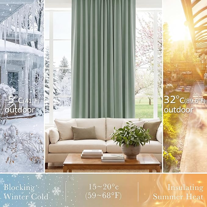 PONY DANCE Short Curtains for kinchen, Half Drapes for Bathroom Window, loft Curtain Tiers for Basement Shades, Width 29 x Length 30 inches, Sage Green, 2 Pieces