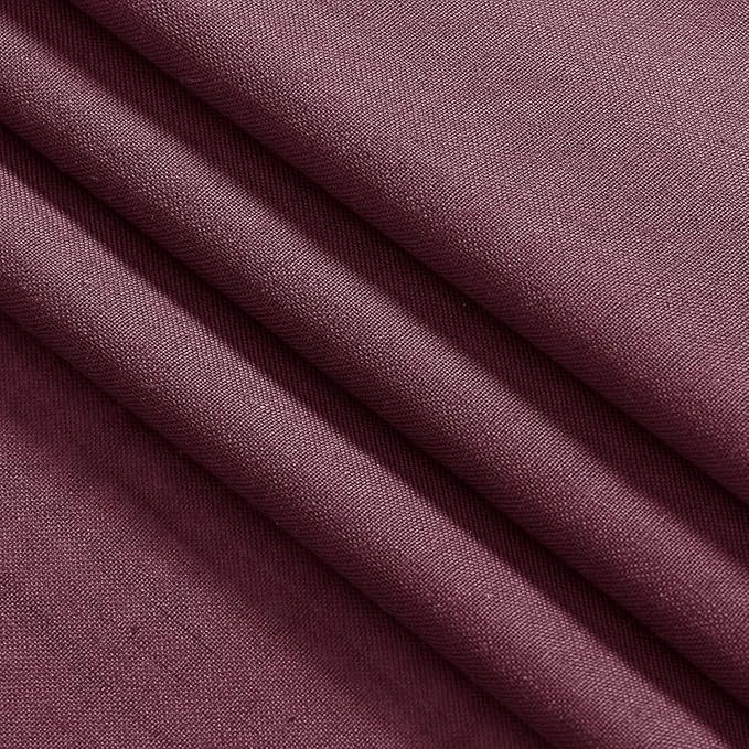 Nanspring Burgundy Linen 144 Inch Curtains for Living Room Light Filtering Semi Sheer Curtain Back Tab Vintage Boho Decor Elegant Drapes Floor to Ceiling High Window for Bedroom 52x144, 2 Panels