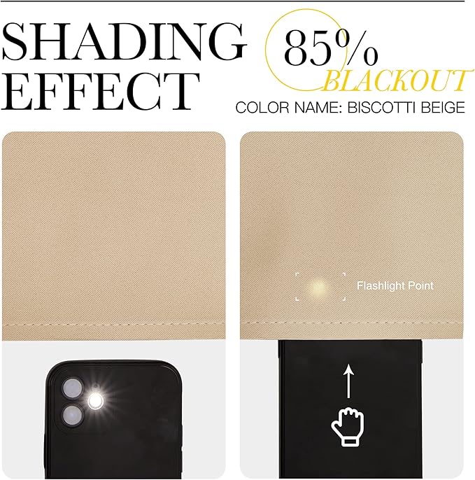 NICETOWN Room Darkening Draperies Window Curtain Panels, Thermal Insulated Grommet Room Darkening Curtains for Bedroom (Biscotti Beige, 2 Panels, W42 x L50 -inch)