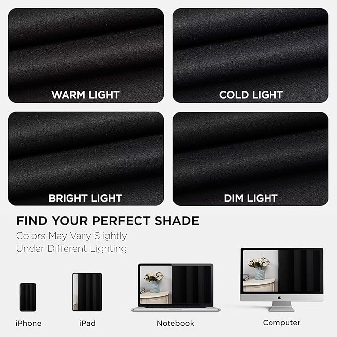 Joydeco Blackout Curtains 108 Inch Long 2 Panels Set, Black Curtains with Grommet, Room Darkening Thermal Insulated Long Drapes for Living Room Bedroom Window (Black, W52 x L108 Inch)